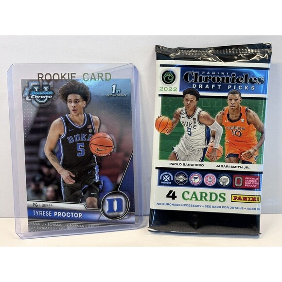 Tyrese Proctor 1st Bowman Card & Panini Draft Picks Sealed Pack Duke Blue Devils - Picture 1 of 4